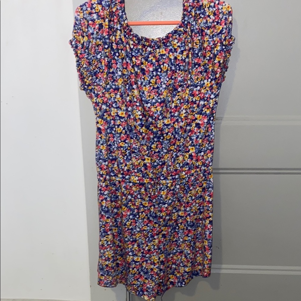 Old Navy Pink and Orange Sheath Dress with Cap Sleeves